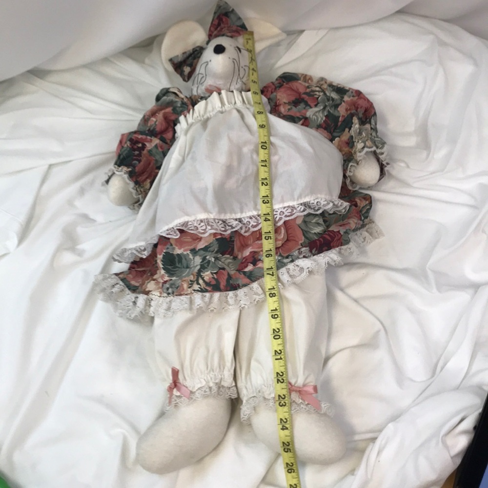 Vintage Handmade Country Mouse Doll 25”– Shabby Chic Prairie Style - Picture 5 of 5